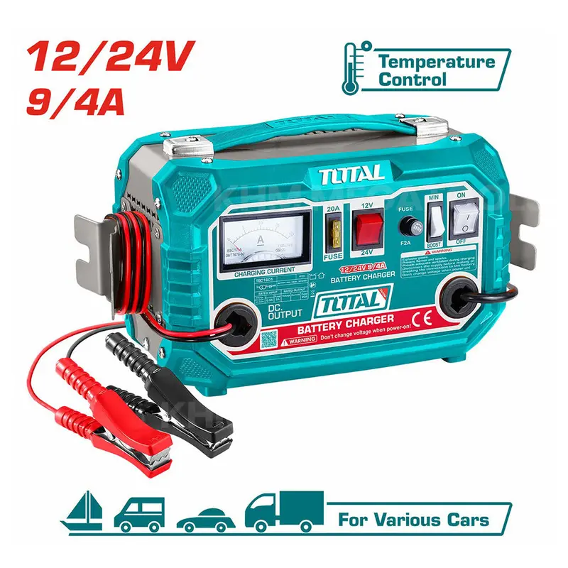 Total Tbc1601 Dual-Voltage 12V/24V Smart Car Battery Charger 1