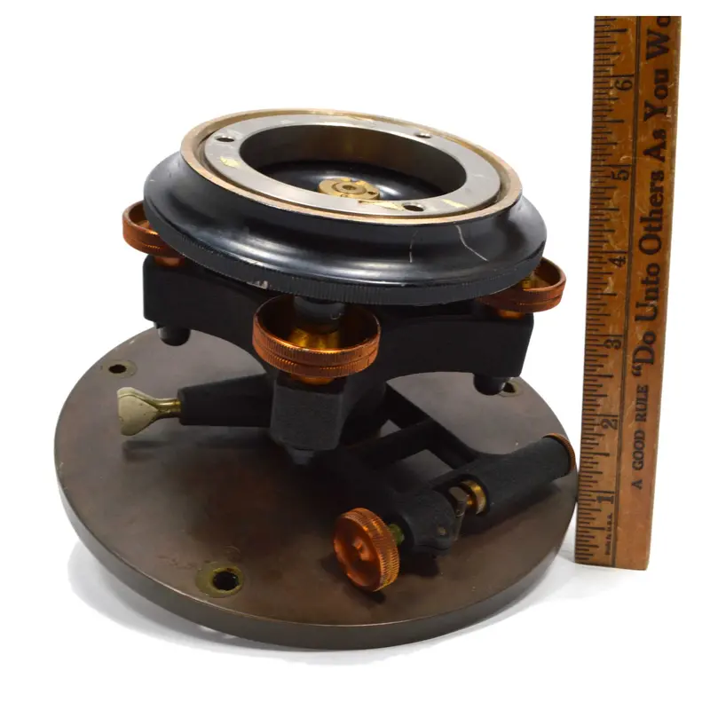 Unbranded Vintage Transit Mount Base – 3-1/2" × 8" Surveying Or Lab Alignment Component 1