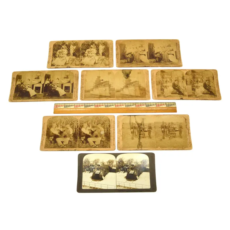 Underwood & Underwood War Stereoviews – 8 Strohmeyer & Wyman Conflict-Themed Cards 1