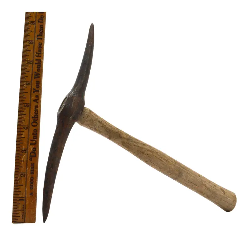 Unusual Vintage Rock Pick Axe — Hand-Held Prospecting Tool With Dual Curves 1