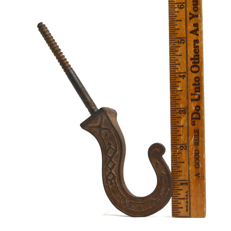 Victorian-Era Cast Iron Lamp Hook – 3.25" Oil Or Plant Lamp Ceiling Mount 1