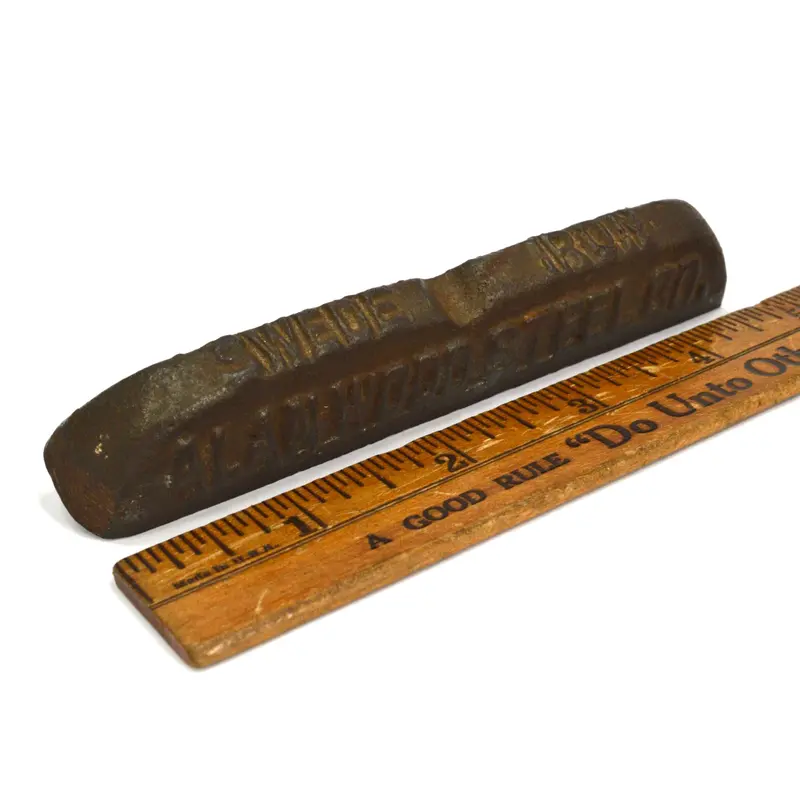 Vintage Cast Iron Alan Wood Steel Co. Advertising Pen Rest & Paperweight 1