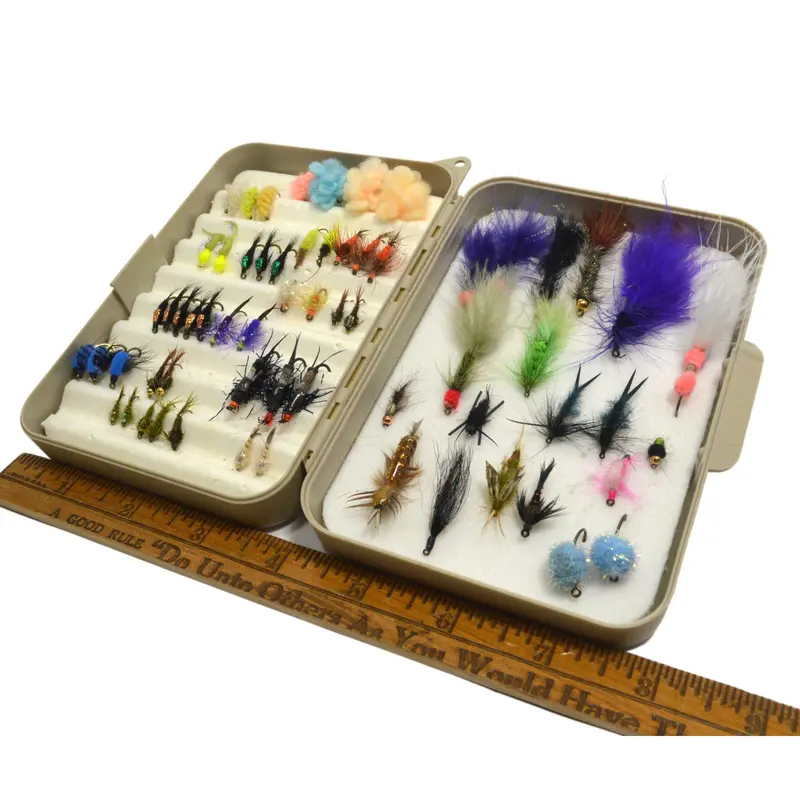Vintage Cortland Fly Fishing Flies — Lot Of 63 In Original Case With Diverse Patterns 1
