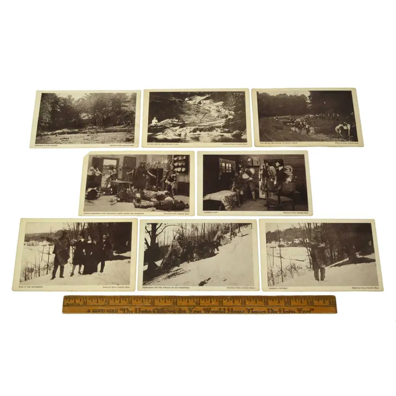Vintage Edison Mfg. Historical Series Postcards — Lot Of 8 From Deerfield, Ma 1