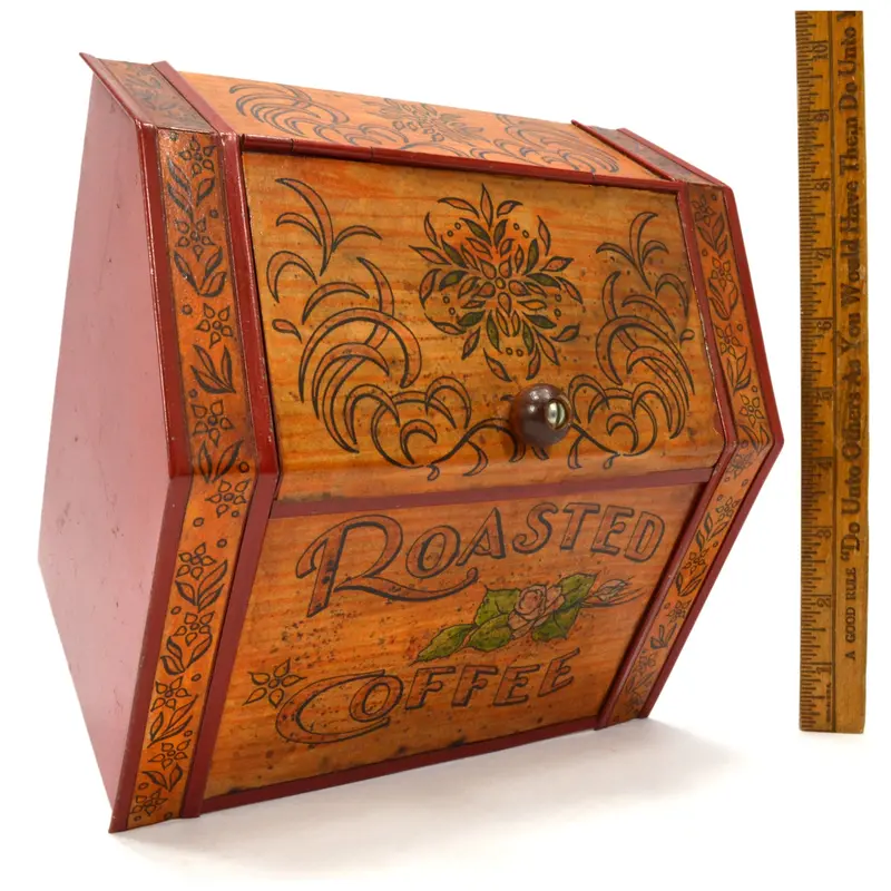 Vintage Roasted Coffee Tin – Antique General Store Spice Or Bulk Food Container 1