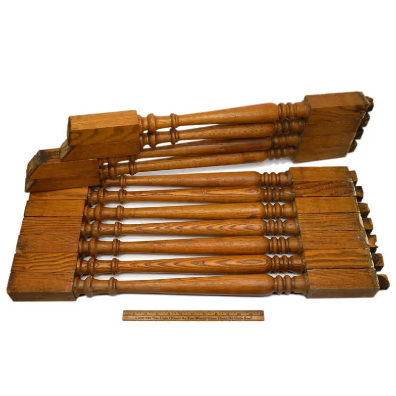 Vintage Salvaged Wooden Stair Spindles – Set Of 11 Architectural Baluster Components 1