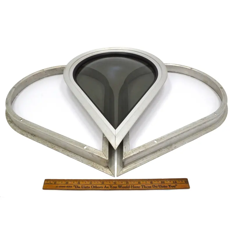 Vintage Teardrop Window Assembly – Acrylic & Aluminum, Ideal For Vehicles, Trailers, Or Vans 1