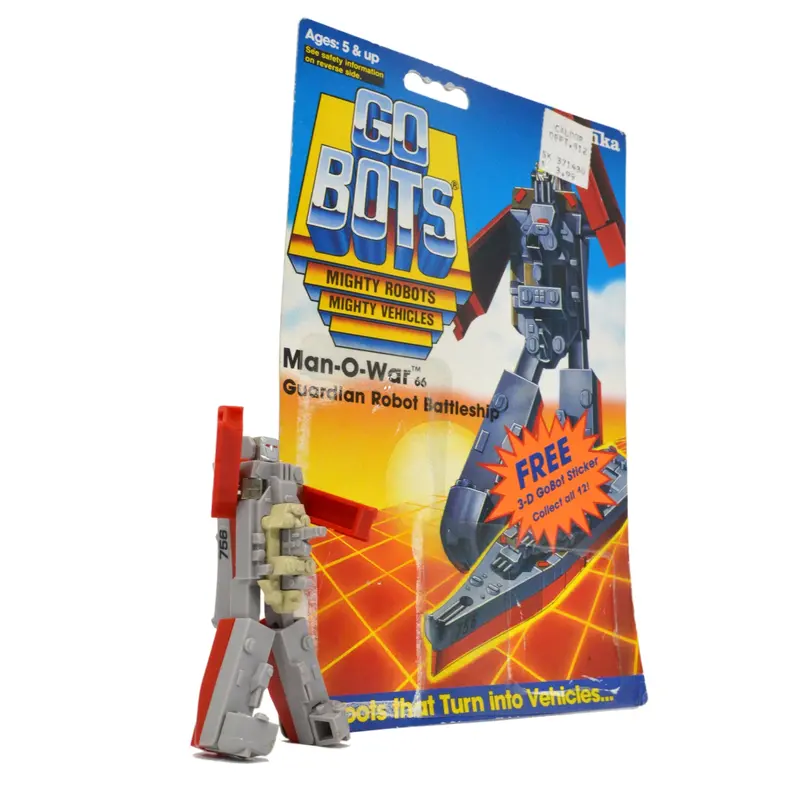 Vintage Tonka Gobots Man-O-War #66 Battleship Guardian Robot With Original Cardback 1