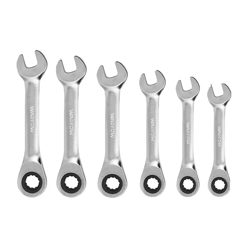 Wadfow 6-Piece Short-Handle Ratchet Spanner Set 1
