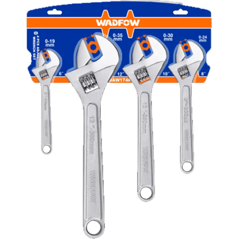 Wadfow Waw174K 4-Piece Adjustable Wrench Set For Precision Tasks 1
