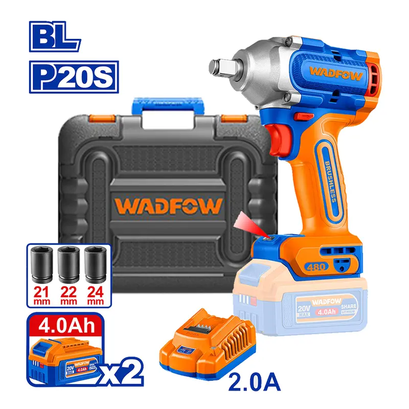 Wadfow Wcd1B483 20V Heavy-Duty Cordless Impact Wrench – 483 N·M 1