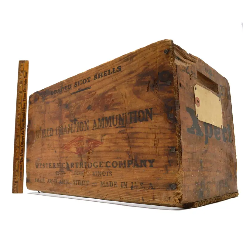 Western Cartridge Co. World Champion Ammunition Crate – Vintage Wooden Ammo Box 1