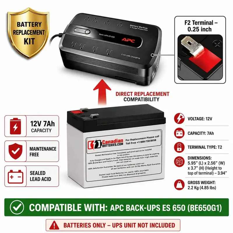 Apc Smart-Ups Ap330 Replacement Battery – 12V 7Ah Agm Kit 1