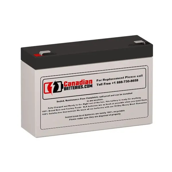 Batterymart Sla-6V7 Replacement – 6V Sealed Lead-Acid, 7.2Ah, F1 Terminals 1