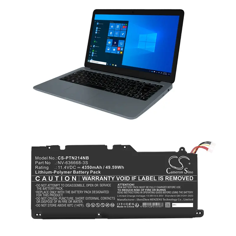 Positivo Nv-636668-3S Laptop Battery – 11.4V Li-Polymer, 4350Mah, 49.59Wh (Compatible With Master N2140) 1