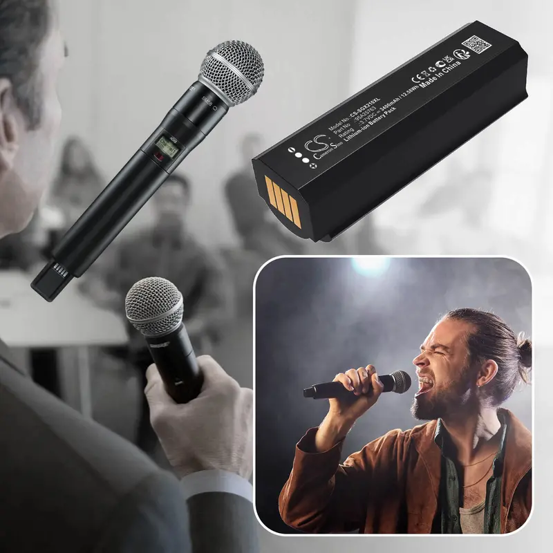 Shure Wireless Microphone Battery – 3.7V Li-Ion 3400Mah (12.58Wh) For Adx2, Adx2 G57, Part #95A25763 1