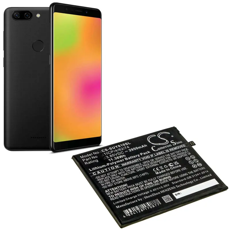 Sugar Y8 Max Smartphone Battery – 3.85V Li-Polymer, 2950Mah, 11.36Wh (Replaces 1Icp/4/62/74) 1