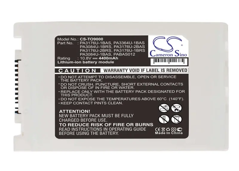 Toshiba Tecra 9100 & Portégé 4000 Series Battery – 10.8V 4400Mah Silver-Champagne 1