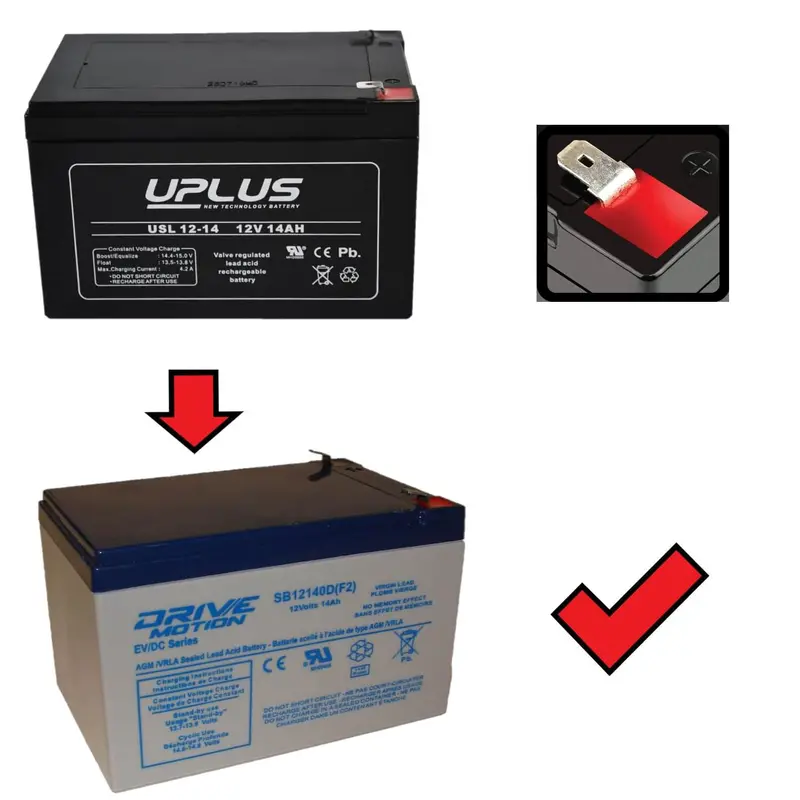 Uplus Usl12-14 Drop-In Replacement – 12V 14Ah Sealed Lead-Acid With F2 Connectors 1
