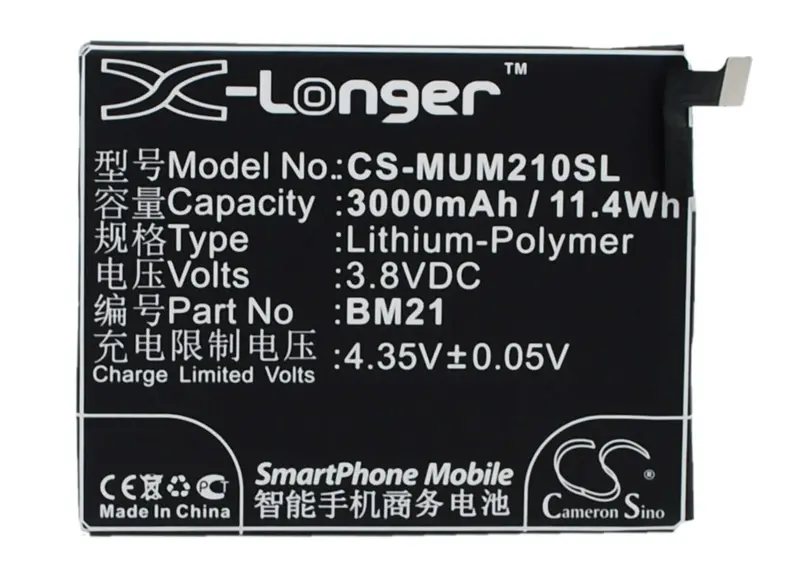 Xiaomi Mi Note Battery – 3.8V Li-Polymer, 3000Mah, 11.4Wh (Compatible With Bm21, Libra) 1